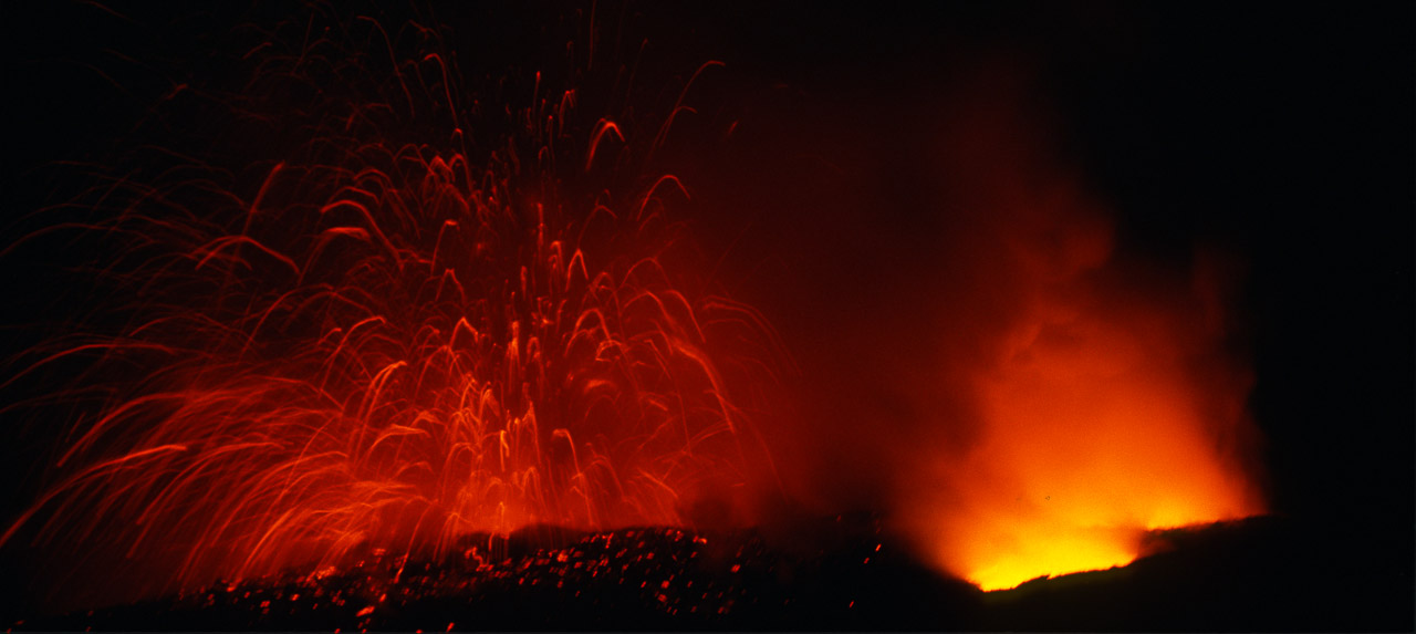 Lava exploding in sea at Hawaii volcano